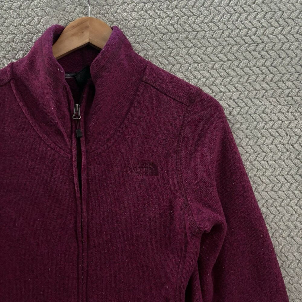 The North Face Women's Crescent Full Zip Sweater Fleece Jacket Size M Burgundy